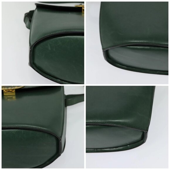 CELINE Shoulder Bag Leather Green Gold Auth - Picture 16 of 16